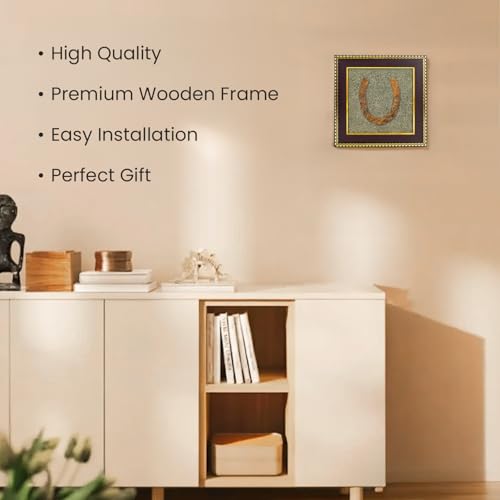 Image of Astrotalk Ghode Ki Naal on Raw Pyrite Frame | Vastu Decorative Item for Home & Office | Attracts Wealth, Luck & Prosperity | Home Decor & Wall Decor Items for Living Room | Gift for Man & Woman