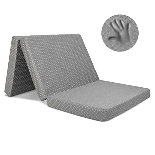Milliard Premium Folding Mattress, Memory Foam Tri Fold with Waterproof Washable Cover, Cot Size (75"x31"x4)
