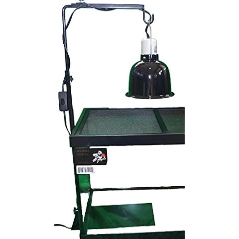 Blue Spotted Deluxe Lamp Stand to Increase Lifespan of Lamps & Bulbs and Safety. for Use with Reptile Lamp Fixtures and Terrariums, Reptiles, Amphibians, Small Animals, Birds, and Farm Animals! Cover