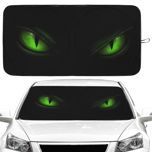 Green Eyes Car Windshield Sun Shade Foldable Sunshade Front Window Cover Sun Visor Protector Accessories (59x27.5 inches) by Gayruaicjz - Used condition - CA$11.81