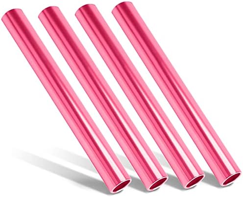 Chihutown 4 Pack Relay Baton, Aluminum Alloy Athletics Batons Track, Hollow Color Relay Running Race Outdoor Field Tools for Race Running and Outdoor Sports (Pink)