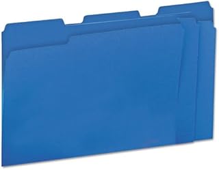 Colored Carpetas de archivo, 1/3 Cut One-Ply Top Tab, carta, azul, 100/caja, se vende como 1 caja