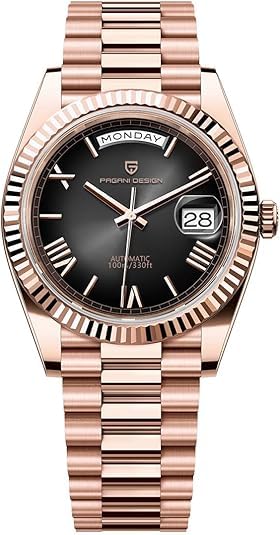 RollsTimiPagani Design 1752 Men's Automatic Watch, Date Watch Men's, Sapphire Glass, Japan Imported Movement, Self-Winding Movement Stainless Steel Watch, 100M Waterproof.