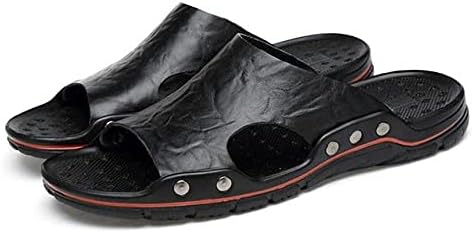 Amaonz Mens Slippers Outdoor Summer Genuine Leather Slides For Men Couple Non-Slip Women Home Fashion Casual Single Shoes Large Size