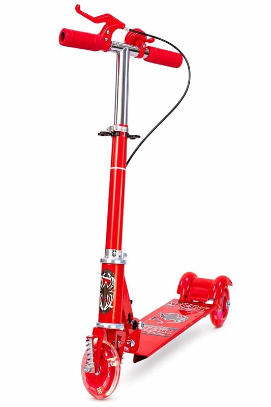VORZIK Foldable Kick Skating Cycle LED Wheels | Kids 3 Wheel Kick Scooter with Adjustable Handlebar & Hight, Front Brake