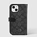 Coach Signature Canvas Two Piece Detachable Wallet Folio iPhone 15 Case, Compatible with Wireless Charging - Signature Charcoal