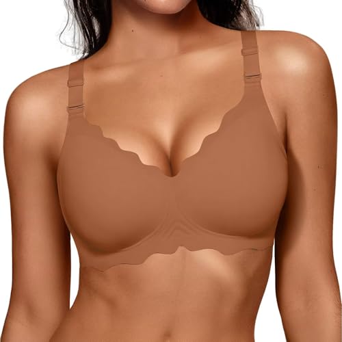 Image of Vertvie Jelly Bras for Women No Underwire Wireless Push Up Bra Full Coverage Bralettes Seamless Comfort Everyday Sports Bra