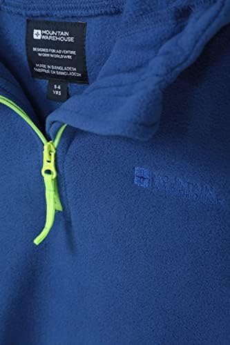 Mountain Warehouse Camber Kids Microfleece Hoodie - Breathable Childrens Pullover, Hoodie, Microfleece, Quick Dry, Lightweight Top - For Spring, Walking Navy 7-8 Years