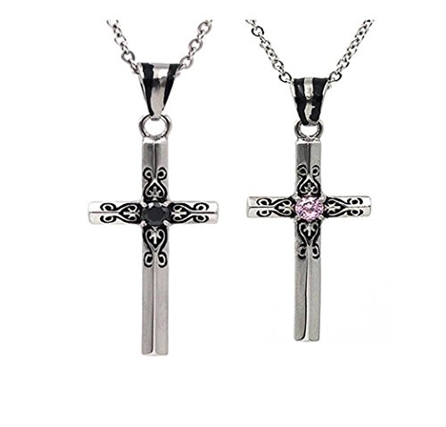 Lafatina His And Hers Cross Prayer Pendant Necklace Set For Couples Men Women Christmas Valentine Easter #TOP11