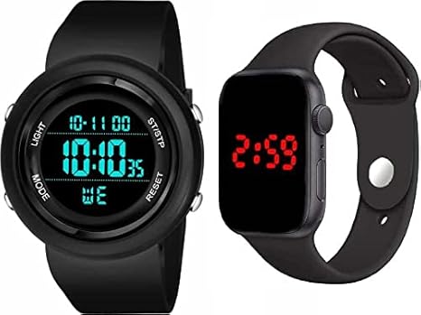 Goldenize Fashion Round Digital Date and Time Sports Multi Functional Unisex Waterproof Gym Fitness Freek Stylish Birthday Gift Watches Latest for Boys and Men Pack of 2