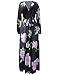 lvenzse Womens Maxi Dress Boho Chiffon Floral Printed Long Dresses V-Neck Plus Size (FBA)