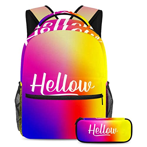 Sac à dos blanc Hello Font spacieux pour éviter le désordre scolaire
