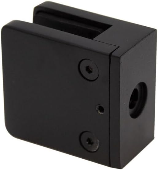 FHC S912MB SQ Series Glass Clamp with Flat Base for 1/2" and 9/16" Glass - Matte Black