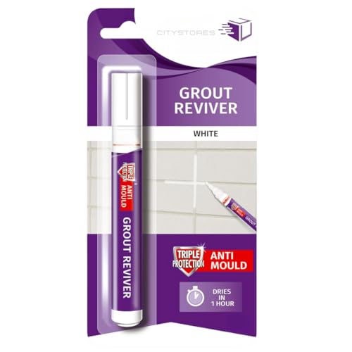 Citystores® UB - Rotulador de lechada de 5 ml, color blanco, para juntas de lechada de baño, fácil de usar, para juntas de lechada de azulejos, blanqueador, restauración de articulaciones descoloridas