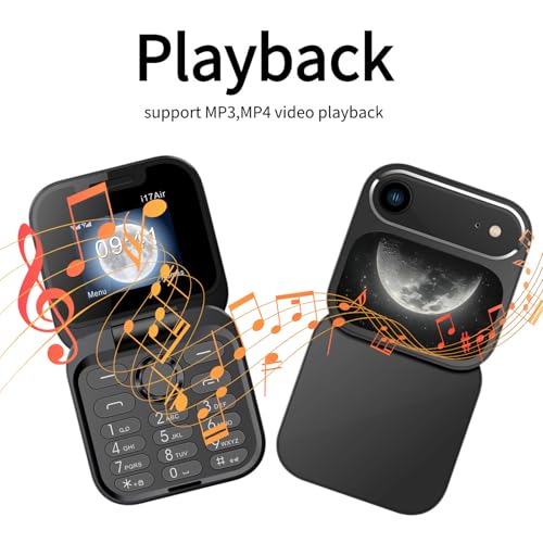 Mini Téléphone à Clapet débloqué 2G portable noir avec double emplacement SIM - 5