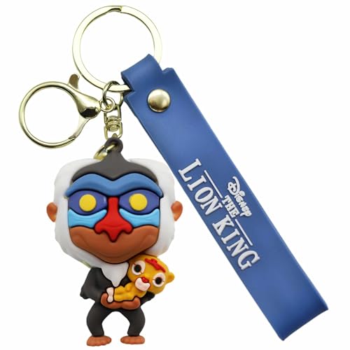 Llavero Rafiki, El Rey León,  Dibujos Animados, Colgante Rey León, Porta Llaves Rafiki, Llavero Compatible Con Disney, Longitud 6.5cm, Silicona