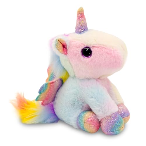 Image of Qubitly 1Pc Colourful Unicorn Plush Keychain, Cute Soft Stuffed Bag Charm & Keyring, Mini Unicorn Keychain Gift for Unicorn Lovers Daily Carry