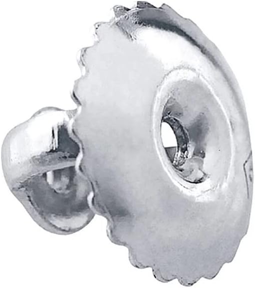 14k White Gold Secure Screw Back for Thin Post Earring Back Replacement for Moissanite Diamond Earring Gemstone Studs Made in USA by Beverly Hills Jewelers