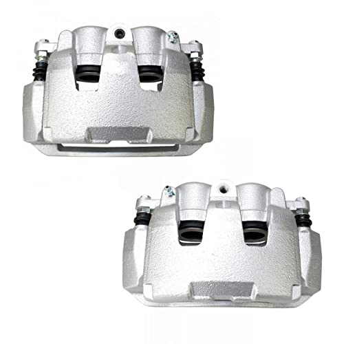 Image of TRQ Front Brake Caliper Set Zinc Coated Brackets Hardware Compatible with 2007-2009 Chrysler Aspen 2007-2009 Dodge Durango 2009-2010 Dodge Dakota Ram 1500 2011-2018 Ram 1500
