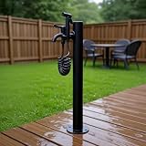 Colonna d'Acqua da Giardino con Rubinetto per Esterni Idrante Erogatore d'Acqua Verticale Quadrato Autoportante in Acciaio Inossidabile 304 per Lavaggio Irrigazione Fontana con Fontana a Pavimento