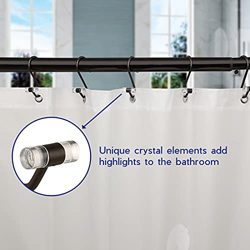 Shower Curtain Hooks, Metal Shower Curtain Rings, Rust-Resistant Shower Hooks For Bathroom Shower Rod Curtains, Acrylic T-Bar Decorative Shower Curtain Hooks For Bathroom, Set Of 12(Bronze) #TOP2