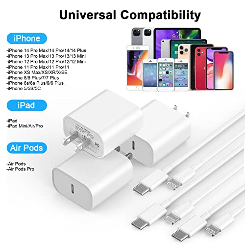 Image of [Apple MFi Certified] iPhone Charger Fast Charging 6FT Compatible for iPhone 14 /13 /12 /11 Pro Max /Xs Max /XR /X 2Pack 20W Type C Fast Charger Block with 6FT USB C to Lightning Data Sync Charging Cable