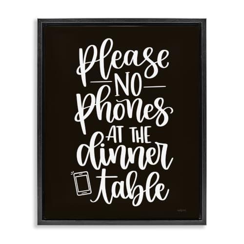 No Phones Dinner Table Rule, 24 x 30 Inch Canvas in Floater Frame