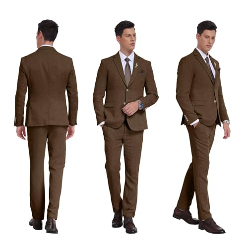 Retro Tweed Mens Suit Herringbone Slim Fit 2 Buttons Men's Jackets Sets Prom Wedding Jacket Blazer Pants Groom Tuxedo Set4