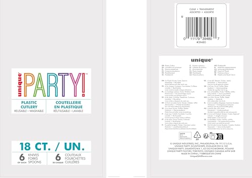 Clear Solid Assorted Plastic Cutlery - Classy & Elegant Flatware Design - Perfect for Parties, Weddings & Events - 18ct, White - Image 3