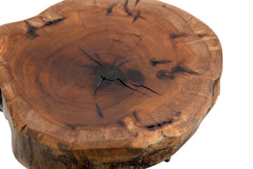 Tj Global Natural Edge Tree Trunk Wooden Stand With Hairpin Legs For Displaying Cakes, Plants, Candles, Decor (L9.5 X W8 X H5.5) #TOP7