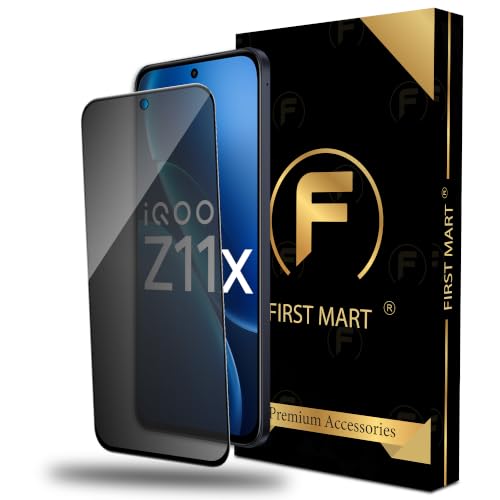 Image of FIRST MART Privacy Tempered Glass for iQOO Z11x | Anti-Spy Screen Protector, Edge-to-Edge 9H Scratch Protection, Case-Friendly, Bubble-Free | Pack of 1