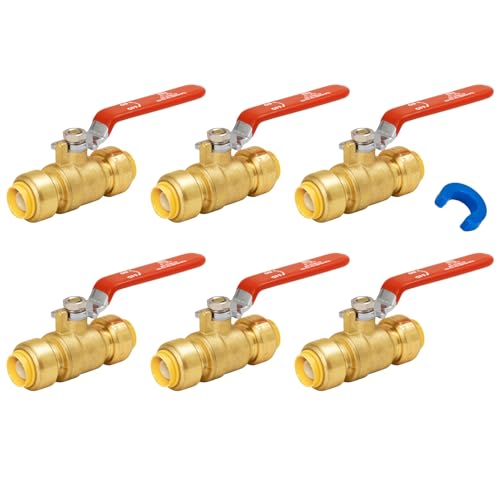SUNGATOR 1/2 in Ball Valve Push-to-Connect (6-Pack) with Disconnect Clip