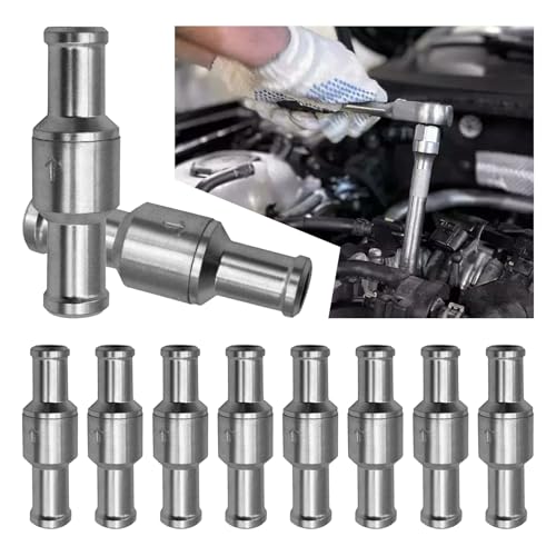 10 válvulas de retención de combustible de 6 mm unidireccional, válvula de retención de aluminio antirretorno para gasolina, diésel, aceite, agua, cromo