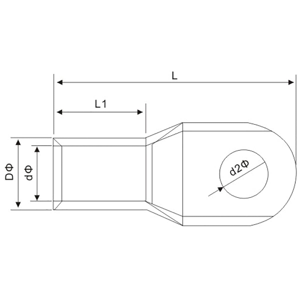 SeKi Lot de 25 cosses tubulaires - 1,5 mm² - Diamètre du trou M6 - Cosses de câble non isolées en cuivre étamé - Connecteurs pour câbles de batterie, boîtes de distribution, voiture