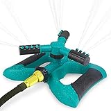 rasensprenger gardena 350/3 【Einfache Installation】 - Einfach den Sprenger in den Rasen stecken, den Schlauch an den dazugehörigen Adapter stecken und per Stecksystem anstecken. Dann Wasser laufen lassen und schon sprengt er den kompletten Rasen.