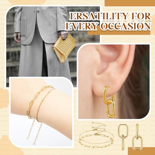 Quelay 3 Pcs Clutch Purse Jewelry Set for Women Evening Prom Purses Metallic Handbag Jewelry Accessories Bracelet Earrings for Formal Wedding Banquet Retro(Gold,Graceful Style) by Quelay - Image 5