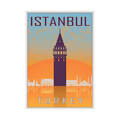 Wee Blue Coo Travel Istanbul Turkey Galata Tower Byzantine Wall Art Print