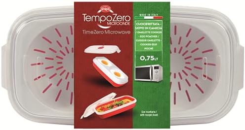 Snips 702 Tempo Zero Egg Poacher and Omelette Maker 0.75 Liter, Plastic, Red