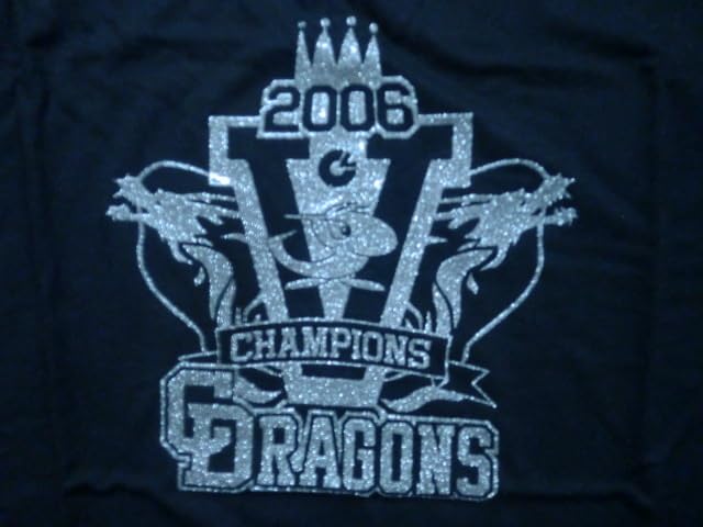 Amazon.co.jp: 中日 ドラゴンズ 2006 優勝記念 銀ラメ Tシャツ SIZE:L