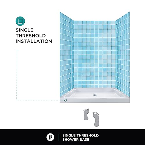 Fine Fixtures Single Threshold Acrylic Shower Base - Non-Slip Textured Surface, Durable Shower Floor Pan 42" x 32" for Easy Installation, White Color for Modern Bathrooms by Fine Fixtures - Image 5