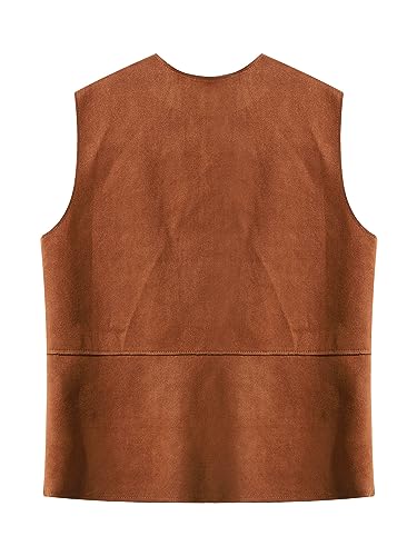 Kids Boys Girls Gothic Suit Vest Medieval Steampunk V-Neck Sleeveless Lace-Up Dressy Waistcoat4