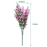 20 Bundles Artificial Lavender Flowers Outdoor UV Resistant Fake Flowers No Fade Faux Plastic Plants Garden Porch Window Box Decorating (Fuchsia) - Image 3
