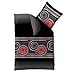 Produktbild CelinaTex Harmony Bettwäsche 155 x 220 cm Mikrofaser Bettbezug Halina Kreise Schwarz Rot Weiß