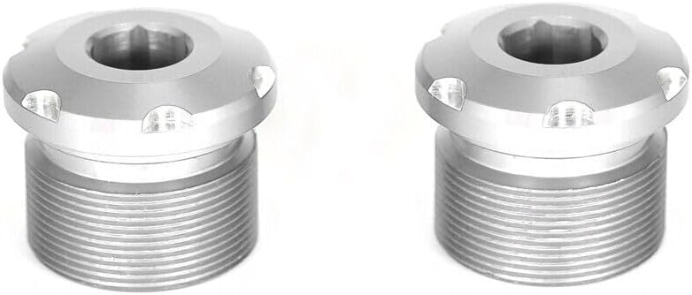3D CRF110 Front Fork Top Cap Accessories Compatible with CRF 110 CRF110F CRF125 CRF125F 2019-2024 Motorcycle Aluminum Forks Tube Bolt Covers (Silver)