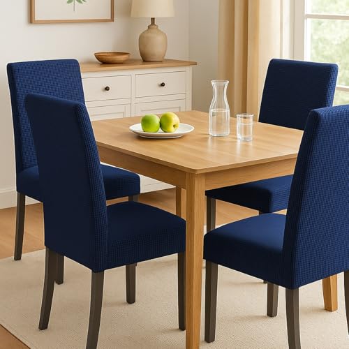 Aertiavty Chair Covers for Dining Room Set of 8 Kitchen Chair Seat Covers, Dining Room Chair Covers Chair Slipcover Parsons Chair Covers, Navy Blue by Aertiavty - Image 2