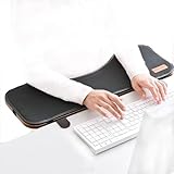 FUZADEL Ergonomic Desk Extender Clamp On Desk Extension Forearm Arm Rest Office Adjustable Mouse and Keyboard Tray Tilted Table Mount Armrest Shelf Computer Elbow Support Under Desk