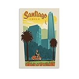 Retro World Travel Poster Chile Santiago Home Decor Poster 