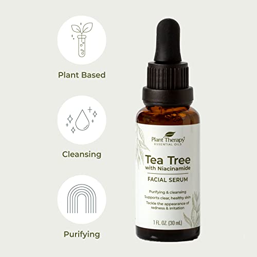 Plant Therapy Facial Serum Trio Set 1 Oz Each, Vitamin C & Hyaluronic Acid, Rose With Bakuchiol & Tea Tree With Niacinamide, Reduces The Appearance Of Fine Lines & Wrinkles #TOP3