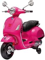 Zippy Toys Moto Elétrica Vespa GTS Scooter Rosa 6V Feito para Crianças Acima de 3 Anos a Diversão está Garantida - Peso 9,2 Kg