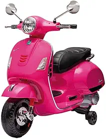 Zippy Toys Moto Elétrica Vespa GTS Scooter Rosa 6V Feito para Crianças Acima de 3 Anos a Diversão está Garantida - Peso 9,2 Kg